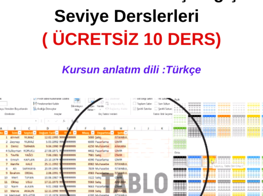 Microsoft Excel Başlangıç Seviye Derslerleri ( ÜCRETSİZ 10 DERS) img