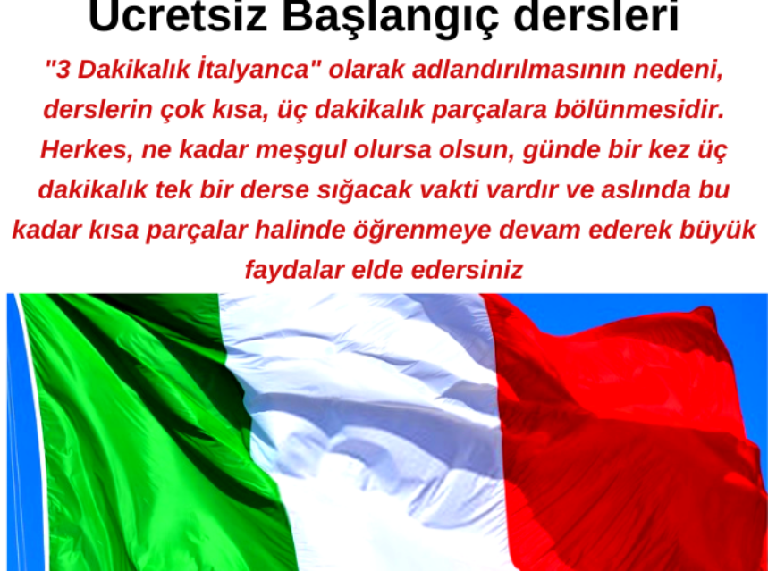 3 Dakikalık İtalyanca – Ücretsiz Başlangıç dersler img