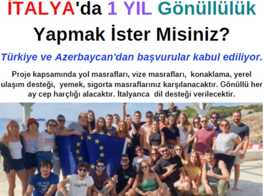 İtalya 1 Yıl Gönüllülük Projesi img