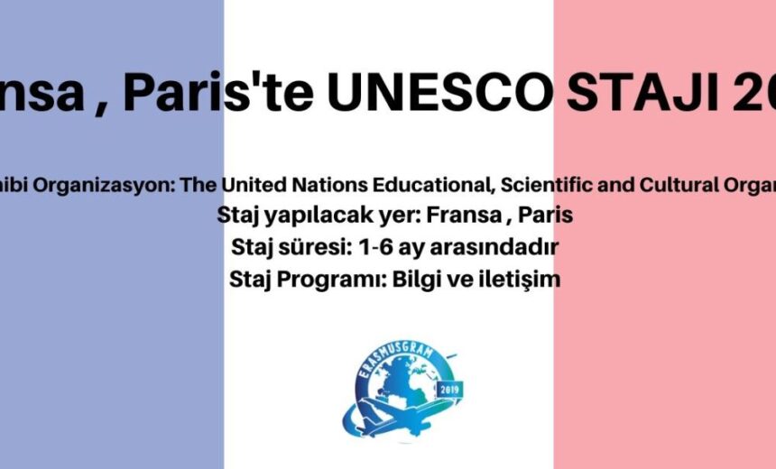 Fransa , Paris’te UNESCO STAJI 2020 img