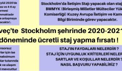 İSVEÇ 2020-2021 UNHCR STAJI ( 4-6 AY ) İSVEÇ 2020-2021 UNHCR STAJI ( 4-6 AY )