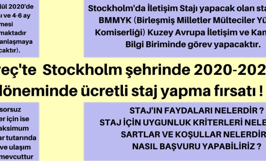 İSVEÇ 2020-2021 UNHCR STAJI ( 4-6 AY ) img