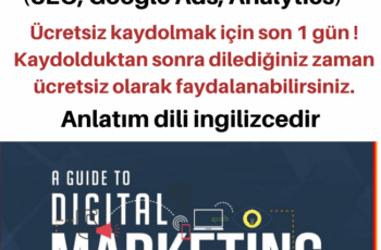 Dijital Pazarlama Sertifikası (SEO, Google Ads, Analytics) ( ÜCRETSİZ KAYDOLMAK İÇİN SON 2 GÜN)