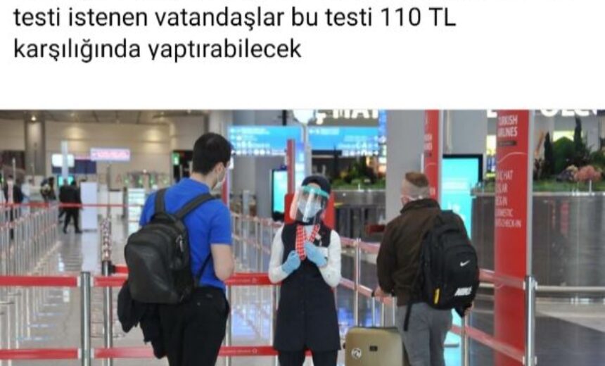 PCR testi şartı arayan ülkelere gidecekler 110 TL karşılığında bu testi yaptırabilecek img