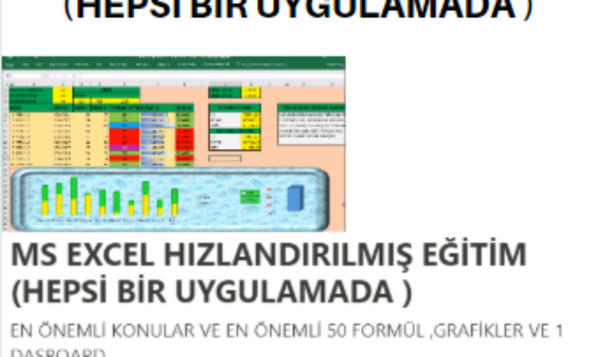 ÜCRETSİZ MS EXCEL HIZLANDIRILMIŞ EĞİTİM (HEPSİ BİR UYGULAMADA) img
