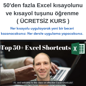 50’den fazla Excel kısayolunu ve kısayol tuşunu öğrenme ( ÜCRETSİZ KURS )