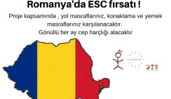 Romanya’da ESC fırsatı ! Tüm masraflar karşılanıyor Romanya’da ESC fırsatı ! Tüm masraflar karşılanıyor