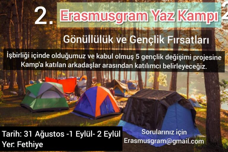 Erasmusgram Yaz Kampı 2 – Gönüllülük ve Gençlik Fırsatları / Fethiye 31 Ağustos – 2 Eylül