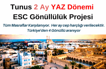 TUNUS 2 ay ESC Gönüllülük Projesi