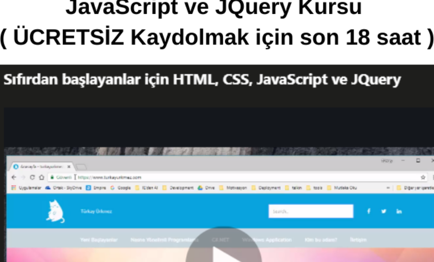Sıfırdan başlayanlar için HTML, CSS, JavaScript ve JQuery Kursu ( ÜCRETSİZ Kaydolmak için son 18 saat ) img