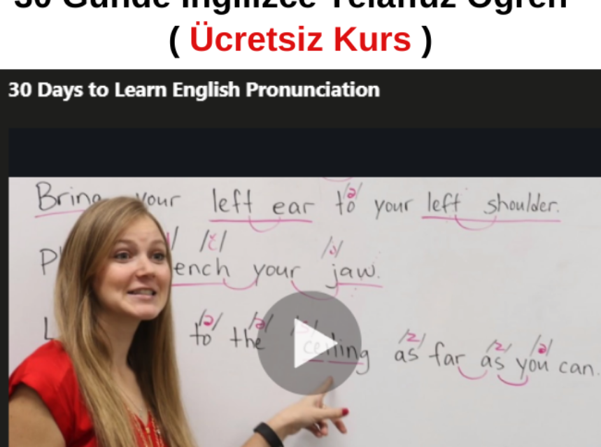 30 Günde İngilizce Telaffuz Öğren ( Ücretsiz Kurs ) img