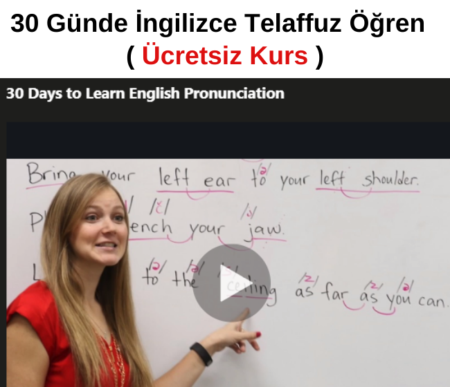 30 Günde İngilizce Telaffuz Öğren ( Ücretsiz Kurs )