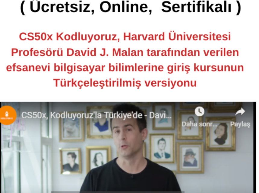 CS50x Kodlama Kursu – ( Ücretsiz, Online, Sertifikalı ) img