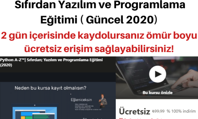 Python A’dan Z’ye | Sıfırdan Yazılım ve Programlama Eğitimi ( Güncel 2020) img