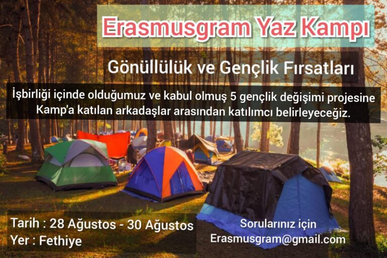 Erasmusgram Yaz Kampı – Gönüllülük ve Gençlik Fırsatları / Fethiye 28-30 Ağustos