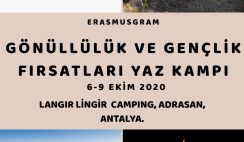 Erasmusgram Yaz Kampı Antalya / Adrasan 6-9 Ekim ( Gönüllülük ve Gençlik Fırsatları ) Erasmusgram Yaz Kampı Antalya / Adrasan 6-9 Ekim ( Gönüllülük ve Gençlik Fırsatları )