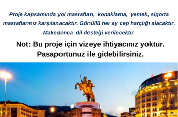 Kuzey Makedonya / Üsküp ESC Gönüllülük  Fırsatı Kuzey Makedonya / Üsküp ESC Gönüllülük  Fırsatı