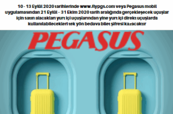 Pegasus ile Yurt İçi Uçuşlarından Bedava Bilet Kazan Pegasus ile Yurt İçi Uçuşlarından Bedava Bilet Kazan