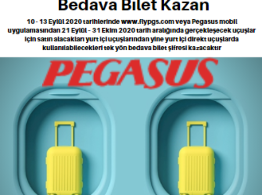 Pegasus ile Yurt İçi Uçuşlarından Bedava Bilet Kazan img
