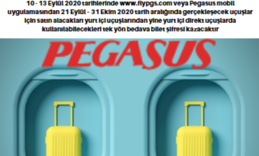 Pegasus ile Yurt İçi Uçuşlarından Bedava Bilet Kazan img