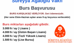 Süreyya Ağaoğlu Vakfı Burs Başvuru Duyurusu