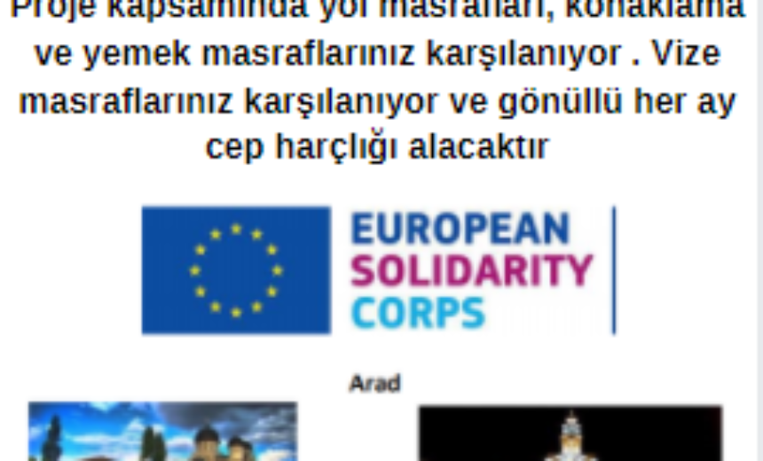 Romanya / Arad 5 ay ESC Gönüllülük Fırsatı img