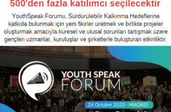 YouthSpeak Online Forum İspanya – 500’den fazla katılımcı seçilecektir YouthSpeak Online Forum İspanya – 500’den fazla katılımcı seçilecektir