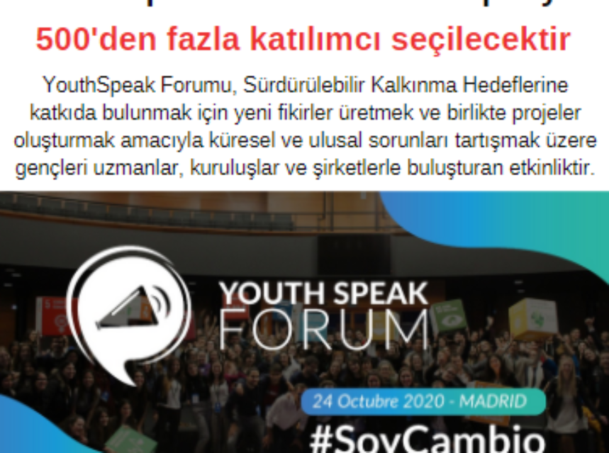 YouthSpeak Online Forum İspanya – 500’den fazla katılımcı seçilecektir img