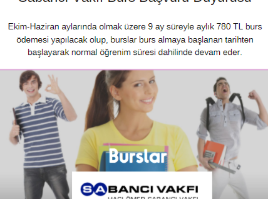 Sabancı Vakfı Burs Başvuru Duyurusu img