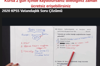 2020 KPSS Vatandaşlık Soru Çözümü Kursu ( 2 gün içinde kaydolursanız ücretsiz )