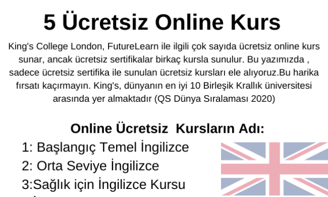 King’s College London’dan Ücretsiz Sertifikalar ile 5 Ücretsiz Online Kurs img