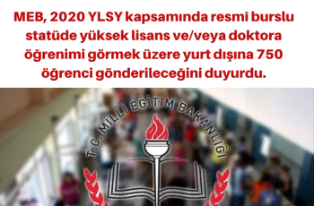 MEB’ten 2020 YLSY Burs Başvuru Duyurusu