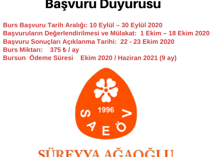 Süreyya Ağaoğlu Vakfı Burs Başvuru Duyurusu img
