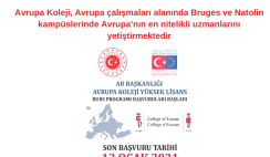 Avrupa Koleji 2020-2021 Akademik Yılı Yüksek Lisans Burs Programı