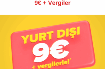 2021 Yaz Sezonu Yurt Dışı Uçuşları 9€ + Vergiler