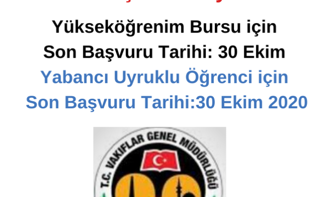Başbakanlık VGM 2020-2021 Burs Başvuru Duyurusu img