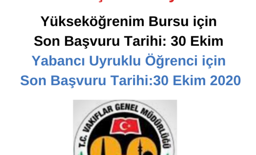 Başbakanlık VGM 2020-2021 Burs Başvuru Duyurusu img