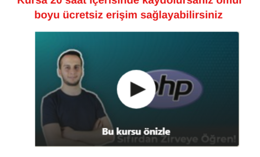 Sıfırdan Zirveye PHP ve MySQLi Web Geliştirme Eğitim Serisi Kursu img