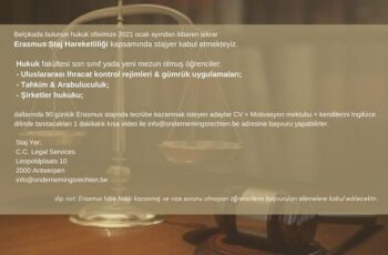 Belçika’da Hukuk Ofisinde Staj Fırsatı Belçika’da Hukuk Ofisinde Staj Fırsatı
