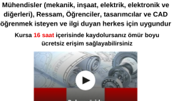 Ücretsiz AutoCAD 2020 Kapsamlı Kurs 2D ve 3D