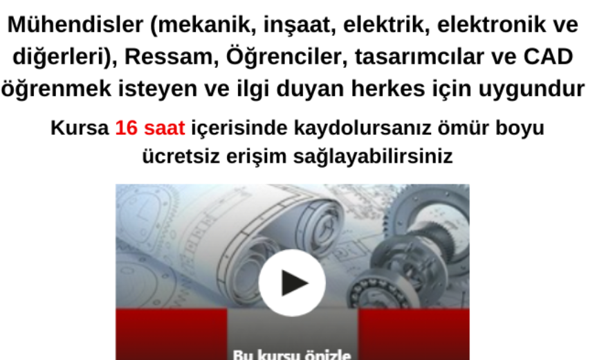 Ücretsiz AutoCAD 2020 Kapsamlı Kurs 2D ve 3D img