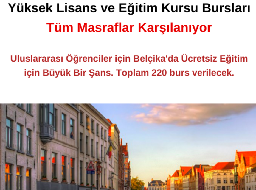 Belçika Hükümeti 220 Yüksek Lisans ve Eğitim Kursu Bursları 2021 | Tüm Masraflar Karşılanıyor img