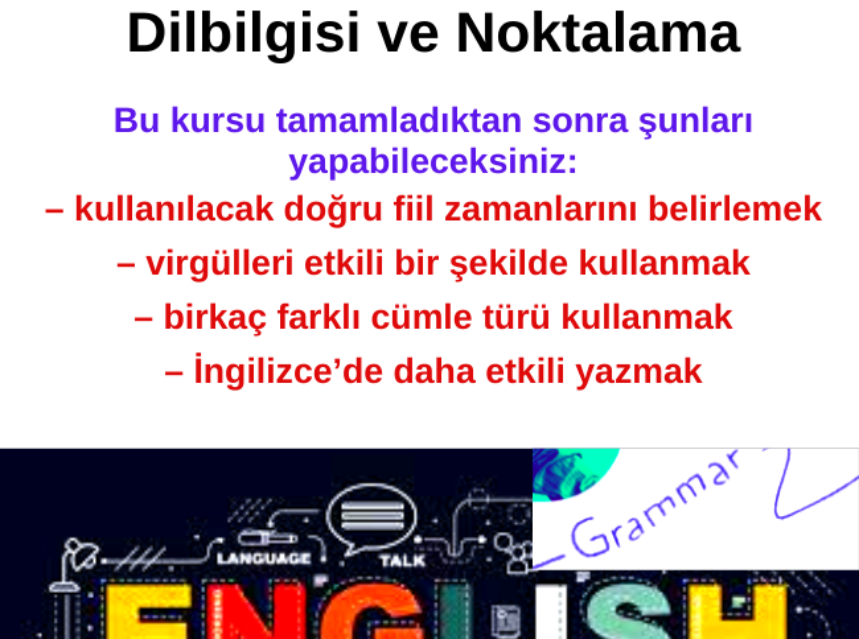 Ücretsiz İngilizce Dersler : Dilbilgisi ve Noktalama img