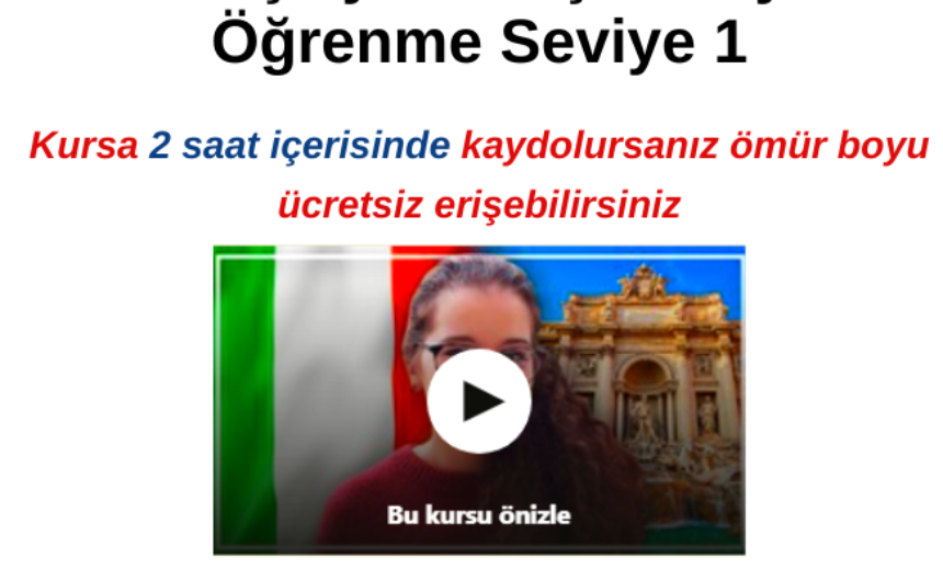 Kapsamlı İtalyanca Kursu: Yeni Başlayanlar İçin İtalyanca Öğrenme Seviye 1 img
