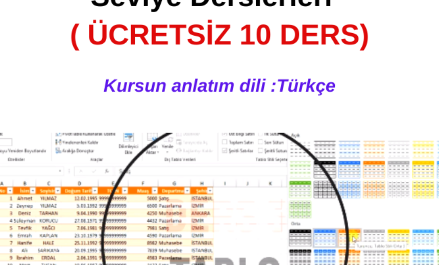 Microsoft Excel Başlangıç Seviye Derslerleri ( ÜCRETSİZ 10 DERS) img