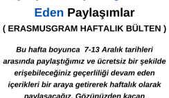 7-13 Aralık Arasında Paylaşılan Geçerliliği Devam Eden Paylaşımlar 7-13 Aralık Arasında Paylaşılan Geçerliliği Devam Eden Paylaşımlar
