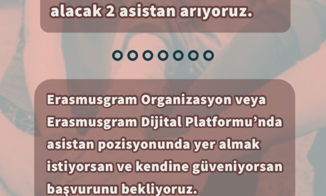 Erasmusgram ekibinde görev alacak 2 asistan arıyoruz img
