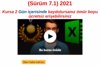 Microsoft Excel A’dan Z’ye 11 Kurs 1 Arada (Sürüm 7.1) 2021 Microsoft Excel A’dan Z’ye 11 Kurs 1 Arada (Sürüm 7.1) 2021