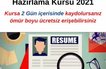 Kapsamlı CV (Özgeçmiş) Hazırlama Kursu 2021 Kapsamlı CV (Özgeçmiş) Hazırlama Kursu 2021