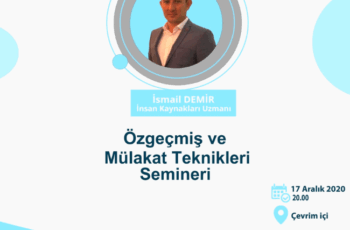 Özgeçmiş ve Mülakat Teknikleri Semineri | Eğitim ücretsiz ve E-Katılım Belgesi Verilecektir